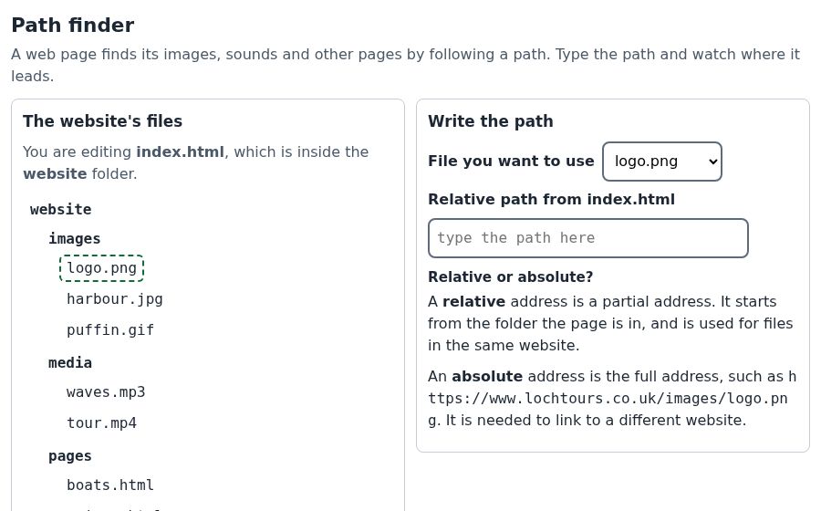 The Path finder simulation