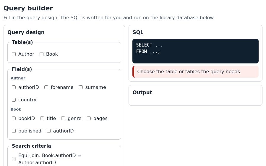 The Query builder simulation