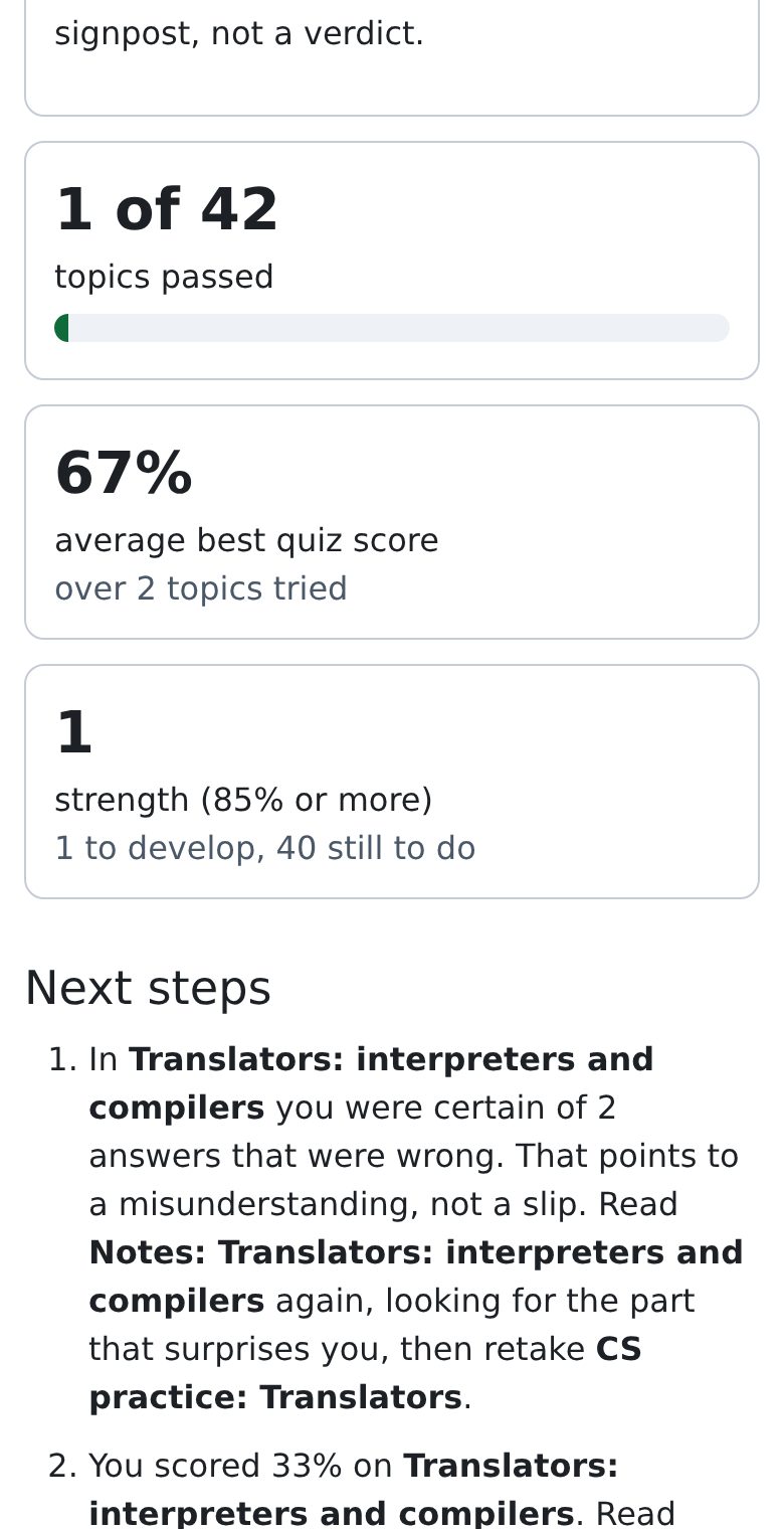 The progress report for parents on a phone
